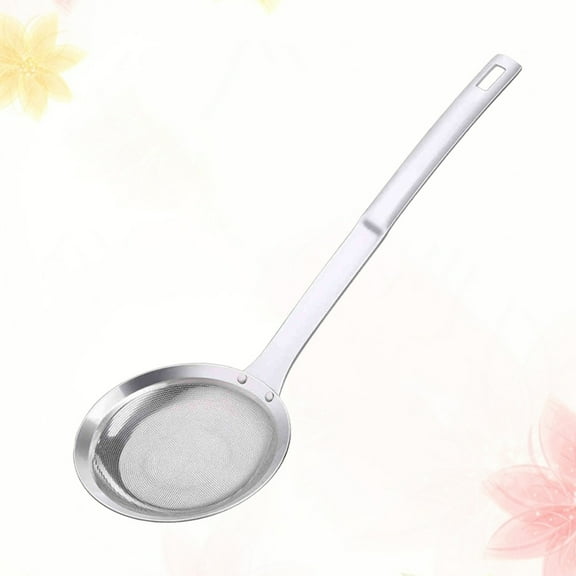 HEMOTON 304 Stainless Steel Colander with Handle Juice Filter Strainer Silver