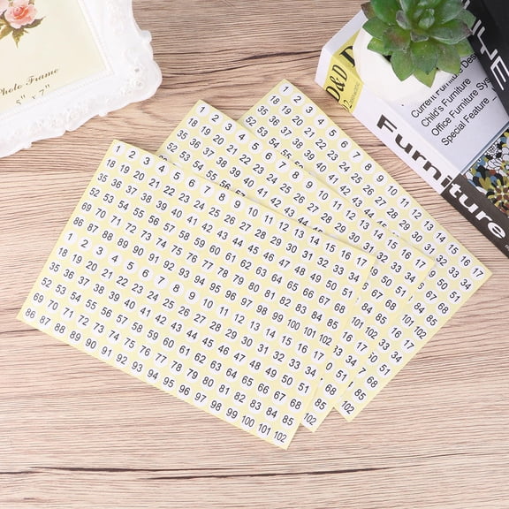 HEMOTON  3060 Pcs/1 Adhesive Storage Number Sticker Clothes Tags PVC Stickers Labels