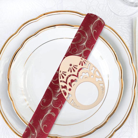 HEMOTON 30pcs Easter Themed Napkin Rings Egg Shaped Napkin Buckles for Spring Wedding Dinner Table