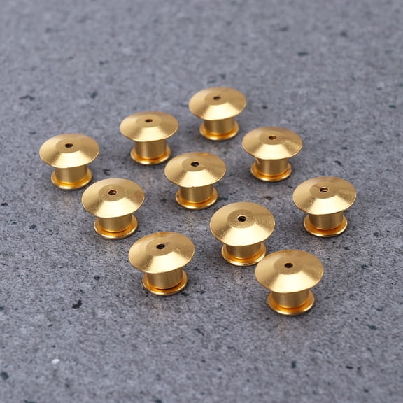 HEMOTON 32 Pcs Locking Pin Back Pin Keeper 1.00X1.00X0.60CM Golden