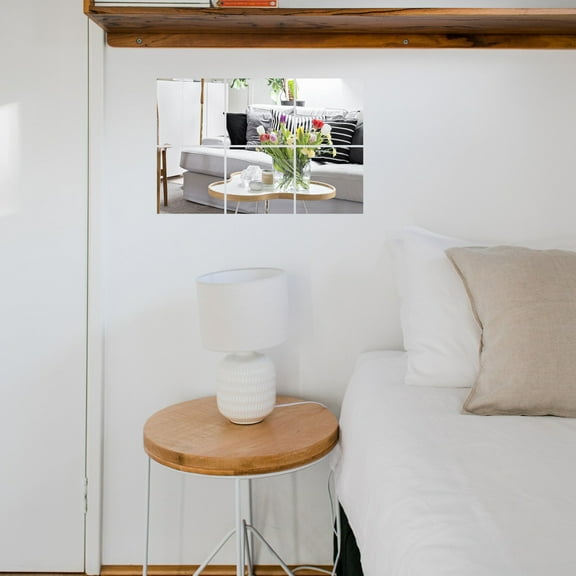 HEMOTON 32-Piece Mirror Wall Stickers for Bathroom, Small Adhesive Decorative Tiles