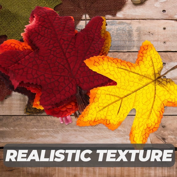HEMOTON 32Pcs Artificial Autumn Maple Leaves Autumn Fake Fall Leaves Party Favors