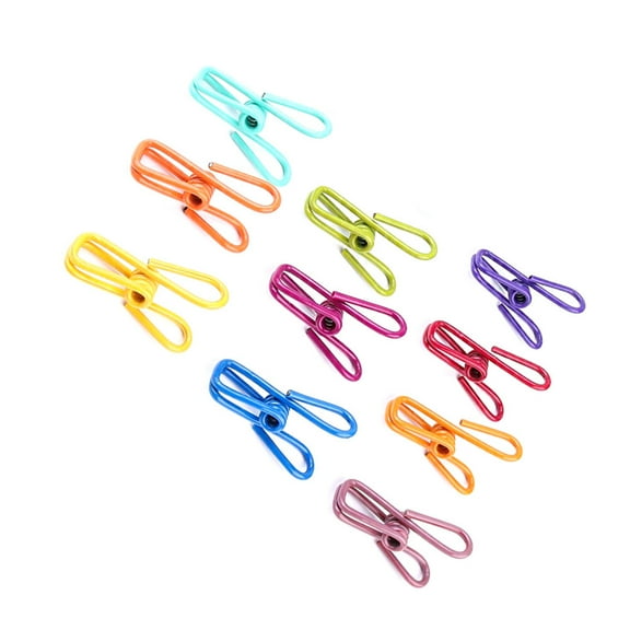 EXHUMKY 32Pcs Utility Clips for Home Assorted Color Steel Wire Multipurpose Clips for Clothes and Paper