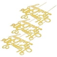 thumbnail image 1 of HEMOTON 3Pcs Birthday Cupcake Topper Golden Square Wood Material Usage, 1 of 8