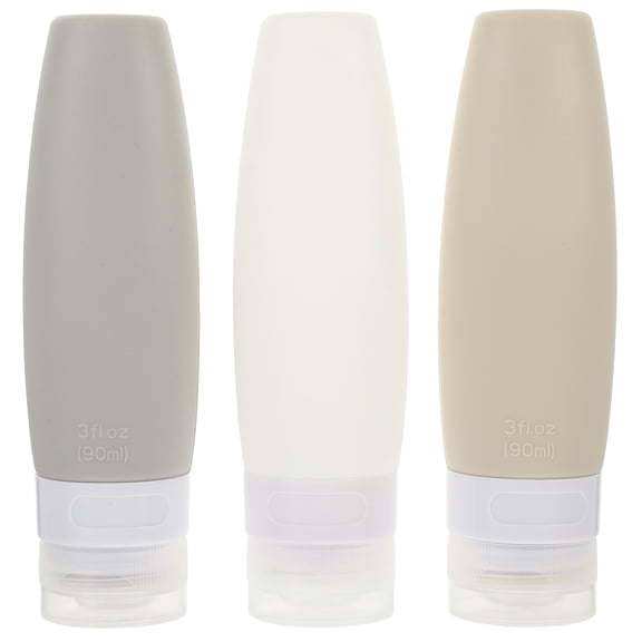 HEMOTON 3Pcs Liquid Containers 90Ml Silicone PP Leakproof Airtight Seal For Travel