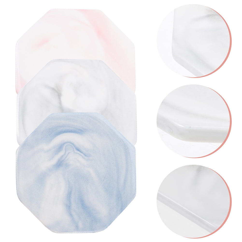HEMOTON 3Pcs Marble Pattern Wax Seal Pad Wax Cooling Demoulding Plate Pad Coasters