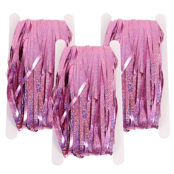 HEMOTON 3-Pack Plastic Tassel Backdrop Party Streamers Decoration 79x39 Inches for Birthday Wedding