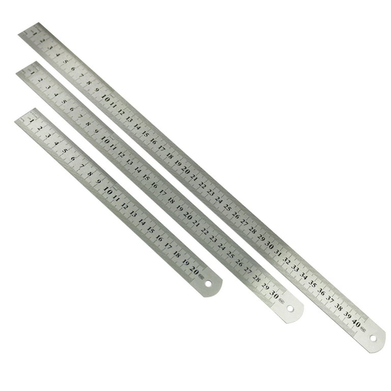 Thick Steel Ruler Steel Ruler 20cm Drawing Ruler (1pcs, Silver)