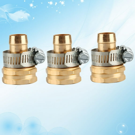 SOPOTUTU Threaded Metal Hose Adapter Watering Pipe Fittings Copper Outdoor 3Pcs