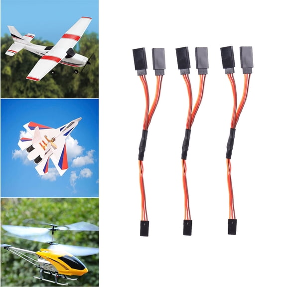 HEMOTON 3-Pack 15cm Male to Female Extension Cables for RC Helicopter, Wire for Remote Control Models