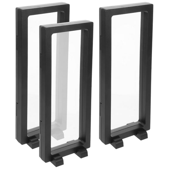 HEMOTON 3pcs Transparent Frame Display Case Holder Floating Display Frame Showcase Holder for Jewelry Specimen