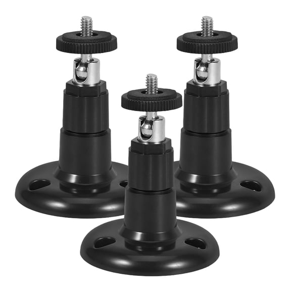 SOPOTUTU 3-Pack Black Stainless Steel Adjustable Wall Mount Brackets for Cameras, Secure and Installation