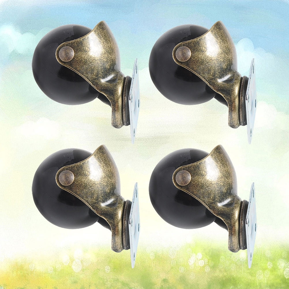 HEMOTON 4 Pack Universal PP Casters for Furniture Steel Swivel Wheels ...