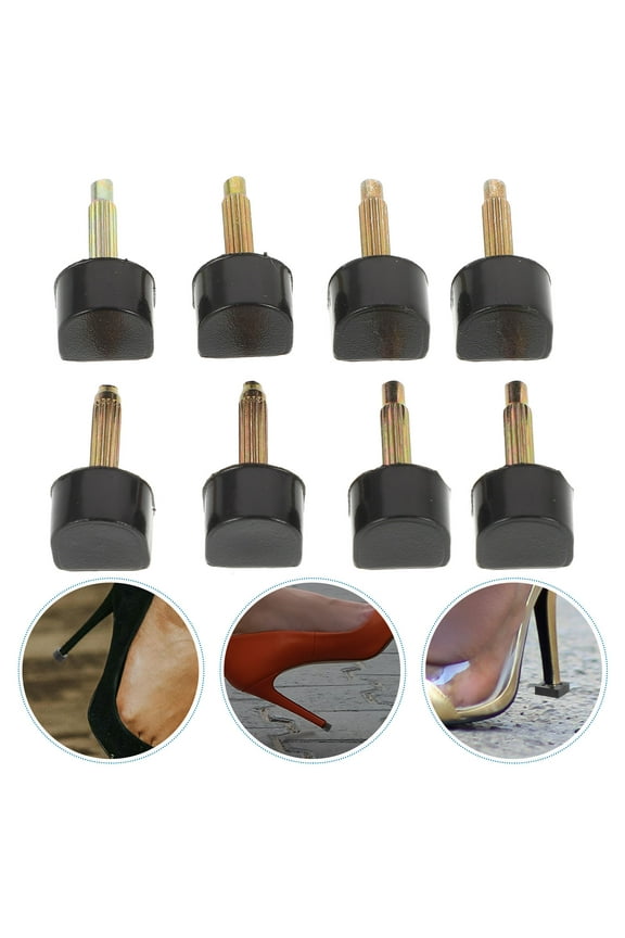 4 Pairs Heel Tips for Repairing Shoe Heels Accessory Miss Black