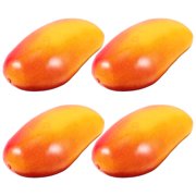 HEMOTON Set of 4 Lifelike Artificial Mango Fruit Models for Home, Kitchen, and Office Decor, Realistic Simulated Mango Decorations