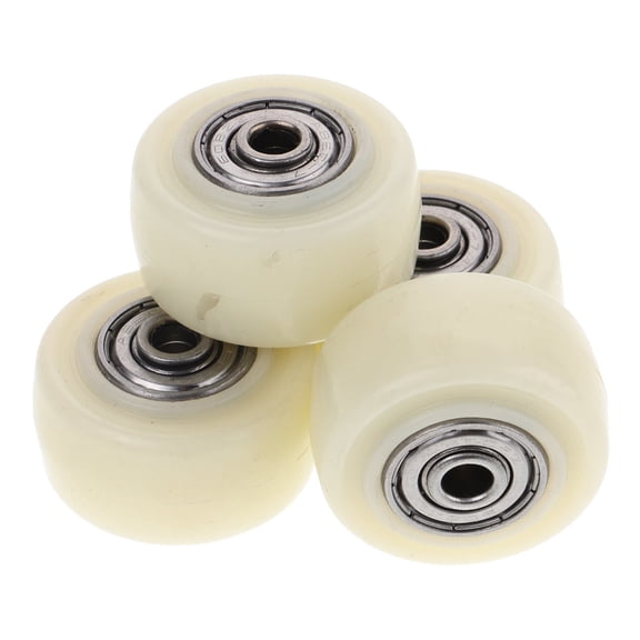 HEMOTON Set of 4 Beige Caster Wheels for Garbage Cans, Manual Window Rollers, Cart and Shopping Trolleys