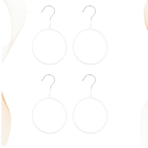 RENACLIPY 4Pcs Round Hanger White Multifunctional Tie Hook for Home Storage Organizer