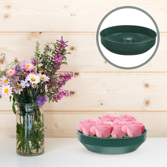 HEMOTON 4 Pcs Decorating Floral Arrangement Supplies Tray Wreath Holder Garland Green