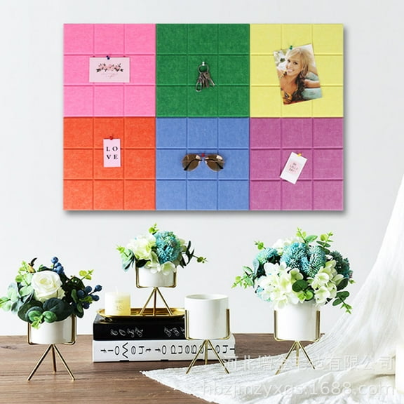 HEMOTON 4 Pcs Decoration Nine-grid Message Board Pink Felt Office