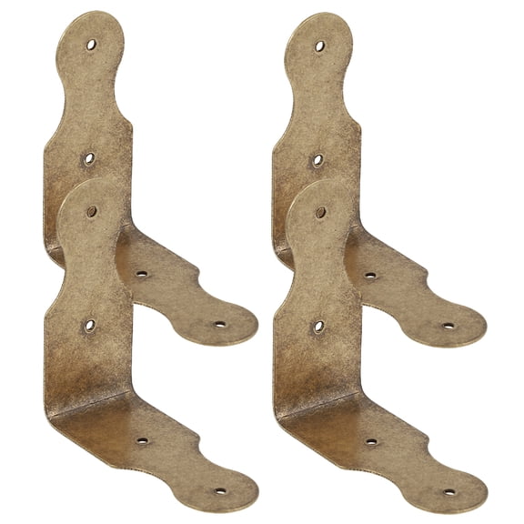 DEEPCRAFF 4Pcs Vintage Copper Corner Guards for Wooden Boxes and Furniture Decoration