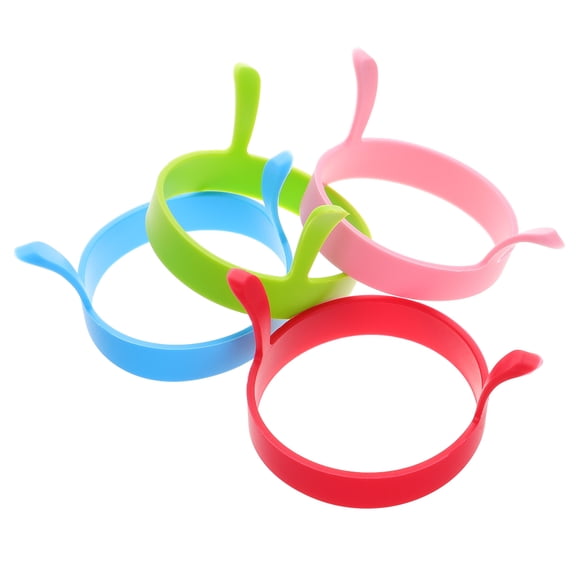 HEMOTON 4 Pcs Egg Cooking Ring Shapes Silicone Egg Cooker Mother 8.00X8.00X4.50CM