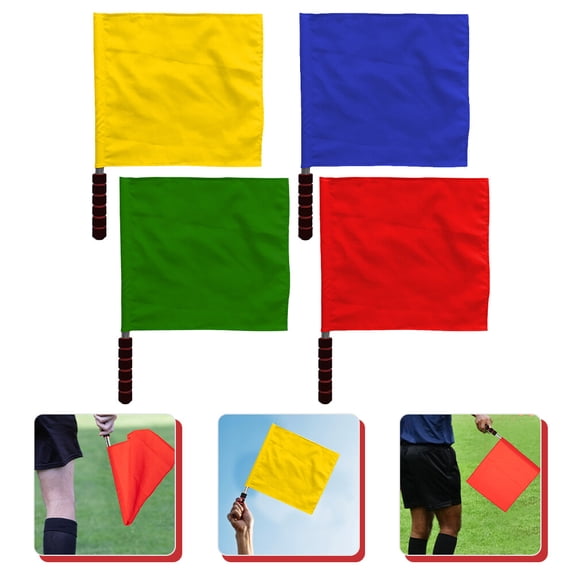 YOSADIER 4Pcs Multi Purpose Signal Flags for Racing and Outdoor Events with Sturdy Steel Handle