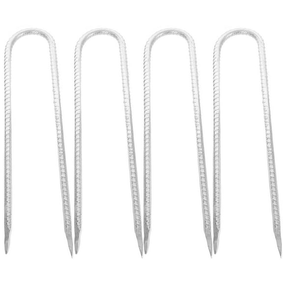 HEMOTON  4 Pcs Heavy Ground Anchor Outdoor Trampoline Anchors Stakes Silver