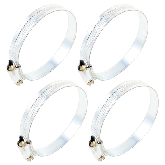 ORDDIART 4Pcs Metal Hose Clamp Fasteners Silver for Automotive and Marine