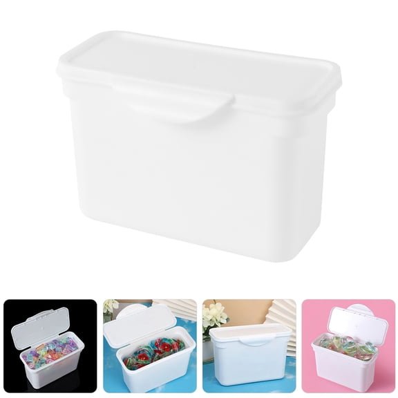 HEMOTON  4 Pcs Laundry Beads Storage Box Organizers Softener Container White