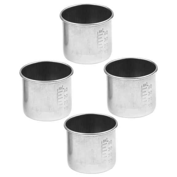 HEMOTON 4 Pcs Liquid Measuring Cup Pill Taking Reusable Medicine Cups for Stainless Silver