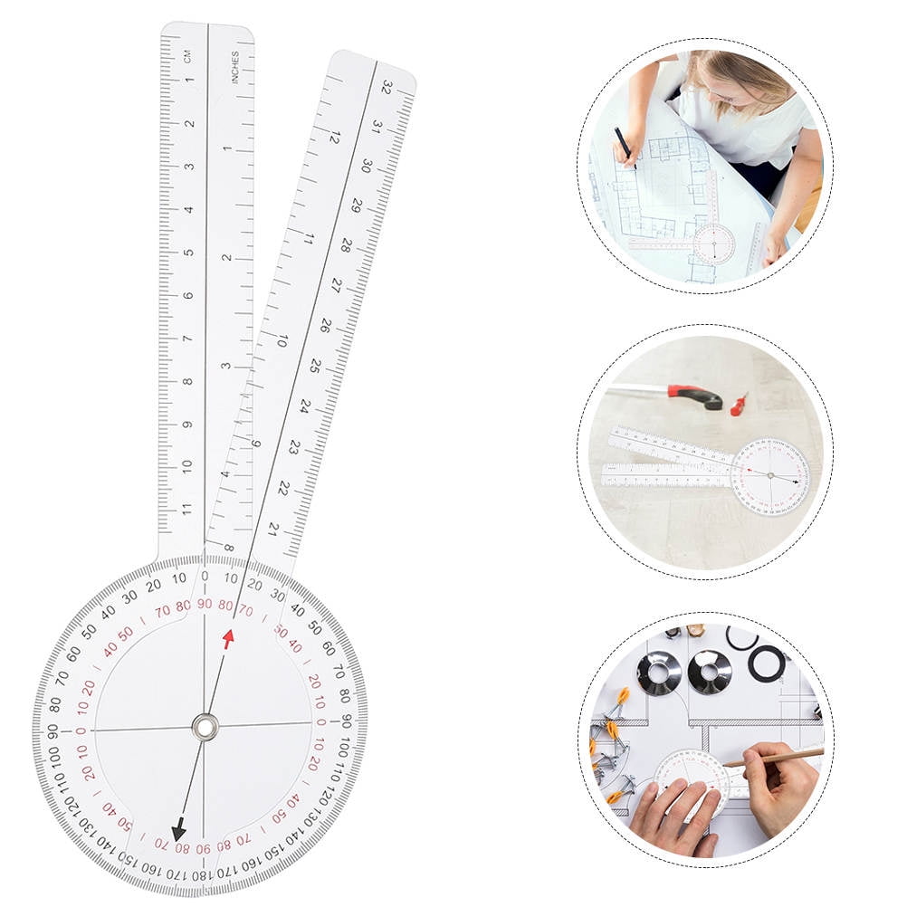 HEMOTON 4 Pcs Protractors Angle Measuring Tool Clear Scale Portable ...