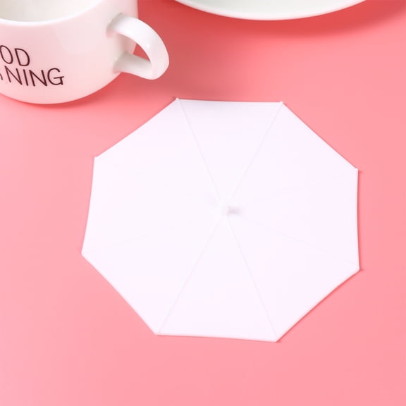 HEMOTON  4 Pcs Silicone Lid Cup Cover Leakproof Safe Coffee Mug White