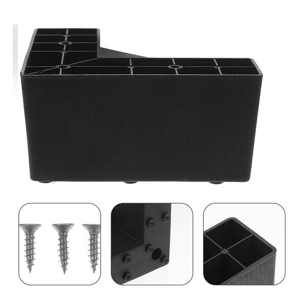 HEMOTON  4 Pcs Small Bed Lifters Risers Plastic Support Feet Elderly Office