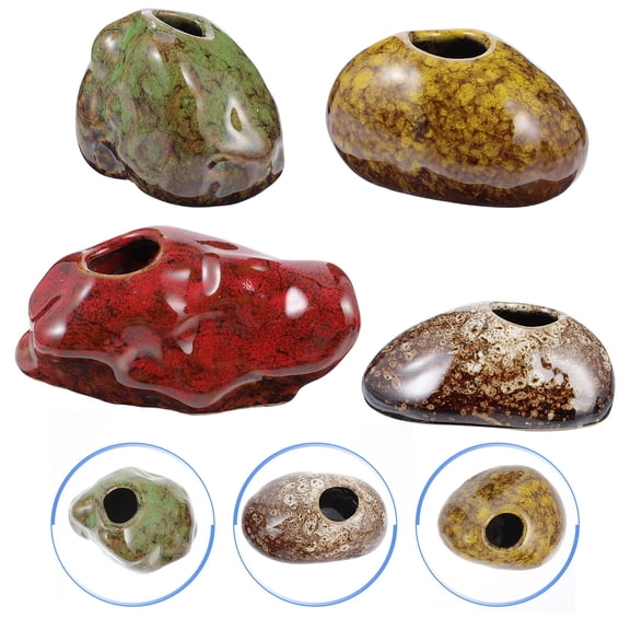 HEMOTON 4 Pcs Tall Thin Vase Kiln-turned Minimalist Flower