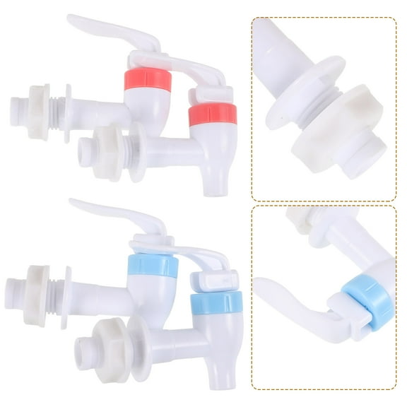 SOPOTUTU 4-Pack Water Cooler Faucet Replacement Spigot Plastic Assorted Colors for Home, Office, and Kitchen Use