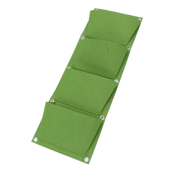HEMOTON 4 -Pockets Hanging Planter Garden Wall Planting Bag Mounted