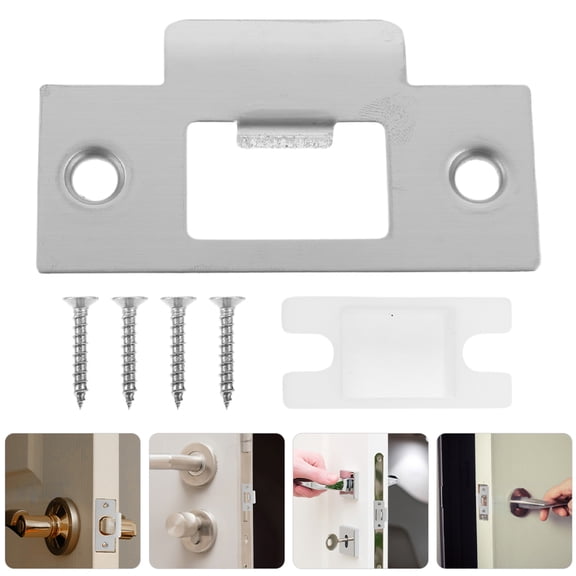 SOPOTUTU Stainless Steel Lock Tongue Plate Door Reinforcement Kit for Security and Style 4Sets