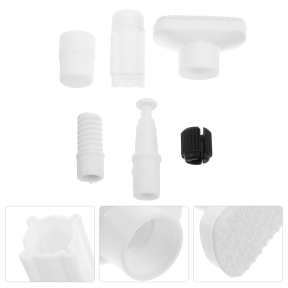 RENACLIPY Adjustable White Plastic Rod Finials Decorative Set for Shower Curtain and Window Drapes 4 Pieces