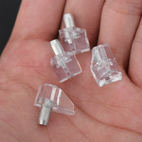 HEMOTON 40 PCS Heavy Duty Shelf Support Brackets Transparent White Shelf Pegs for Furniture and Cabinet