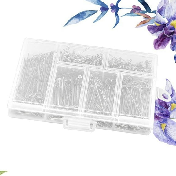 HEMOTON 450pcs Wig Making Set Stainless Steel Wig T with Plastic Box for Wigs,Sewing,Blocking and Knitting (27mm, 32mm, 38mm, 45mm, 53mm)