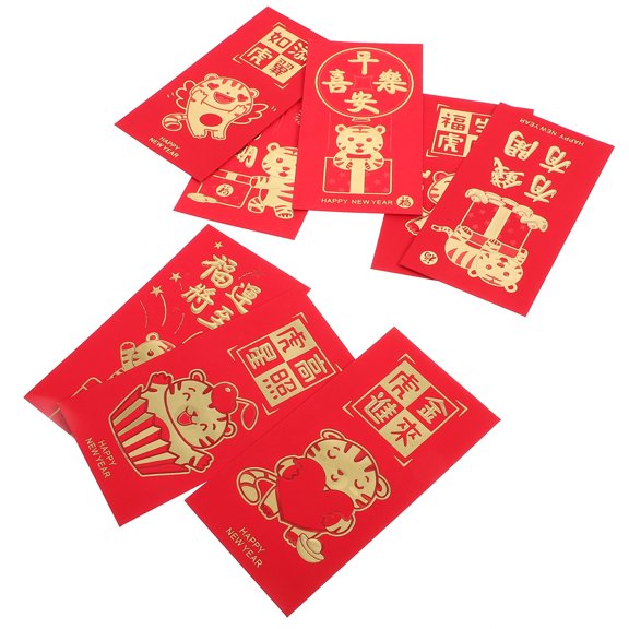 Hytrove Festive Red Packets Random Style Holiday Parties Useful Red Envelopes 48Pcs 6.7x3.5x0.04In