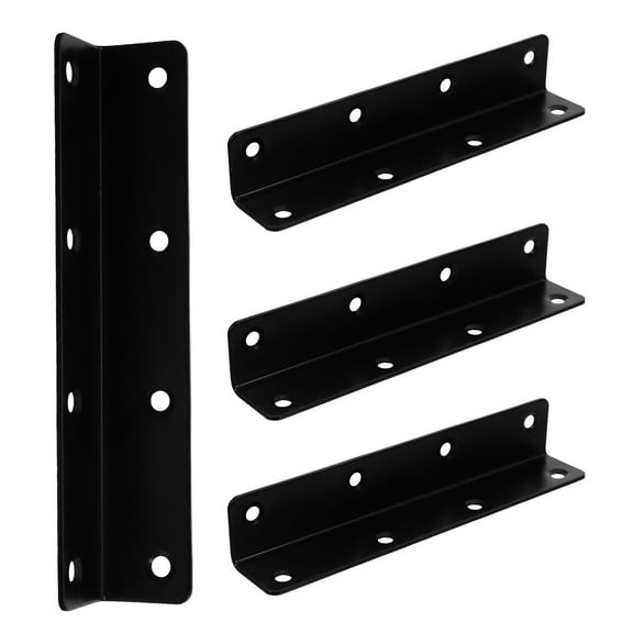 HEMOTON 4Pcs Metal L-Shape Corner Brace Bracket Right Angle Bracket 90 Degree Corner Connector Brackets