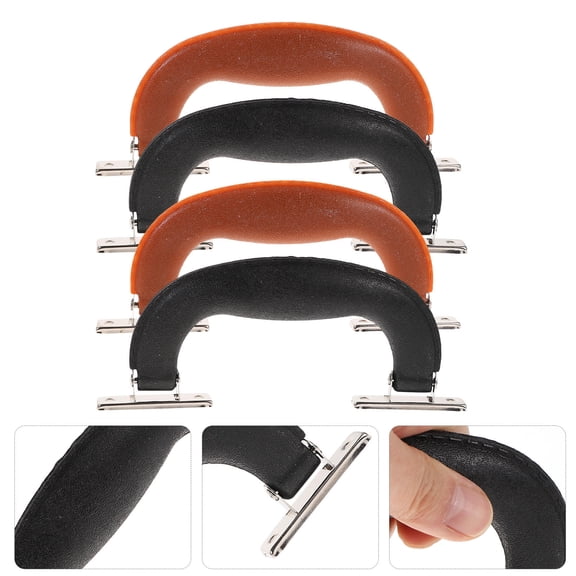 HEMOTON 4Pcs Plastic Handle Simple Practical Handle Furniture Handle for Cabinet Wardrobe Suitcase(Brown + Black)