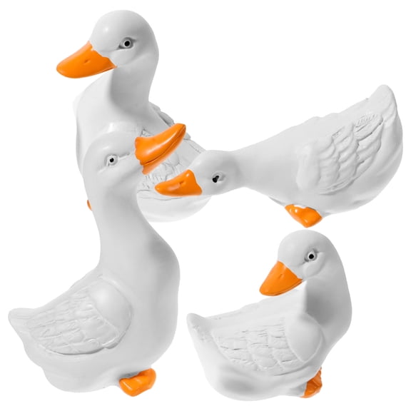 HEMOTON 4Pcs Resin Figurines Garden Animal Ornaments Miniature Ornaments Garden Ornaments