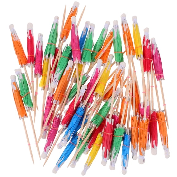 HEMOTON 4Set Paper Parasol Umbrellas In 11.8X7.9X3.9In For Cocktails Fruit Picks Christmas Party Supplies