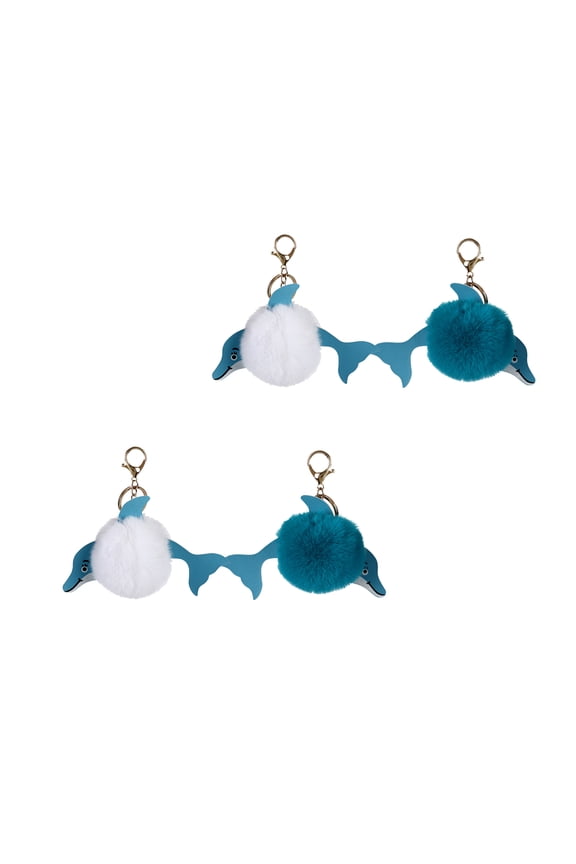 4pcs Dolphin Keychains Set, Cute Hairball Key Holders, Key , Lovely Small Gifts for Girls and Women, & White