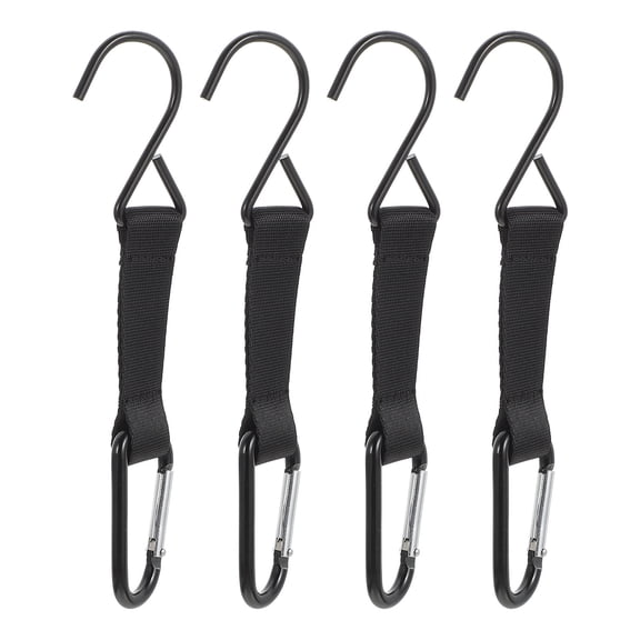 SOPOTUTU 4Pcs Black Metal Kitchen Storage Hooks for Pans Spoons and Towels Hanging Outdoors