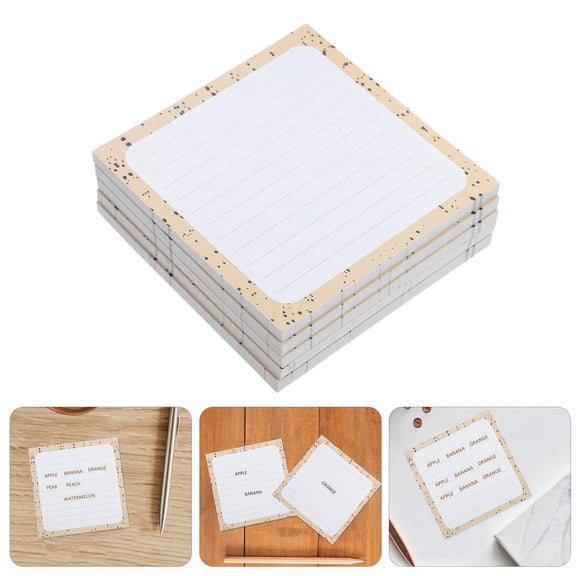 HEMOTON  5 Books Memo Pad Index Cards Notebook Name Shopping List Notepads Tabs Office Yellow