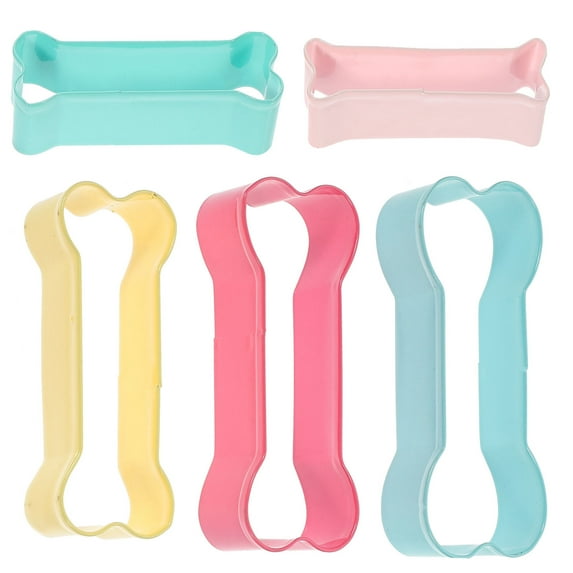 HEMOTON 5 Pcs Pet Stainless Steel Dog Bone Mold Novelty Cookie Cutter DIY Baking