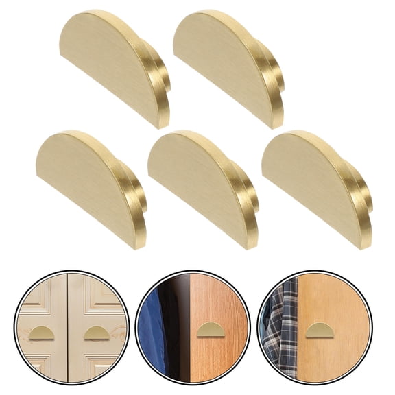 HEMOTON  5 Pcs Pure Copper Handle Contemporary Handles Furniture Golden